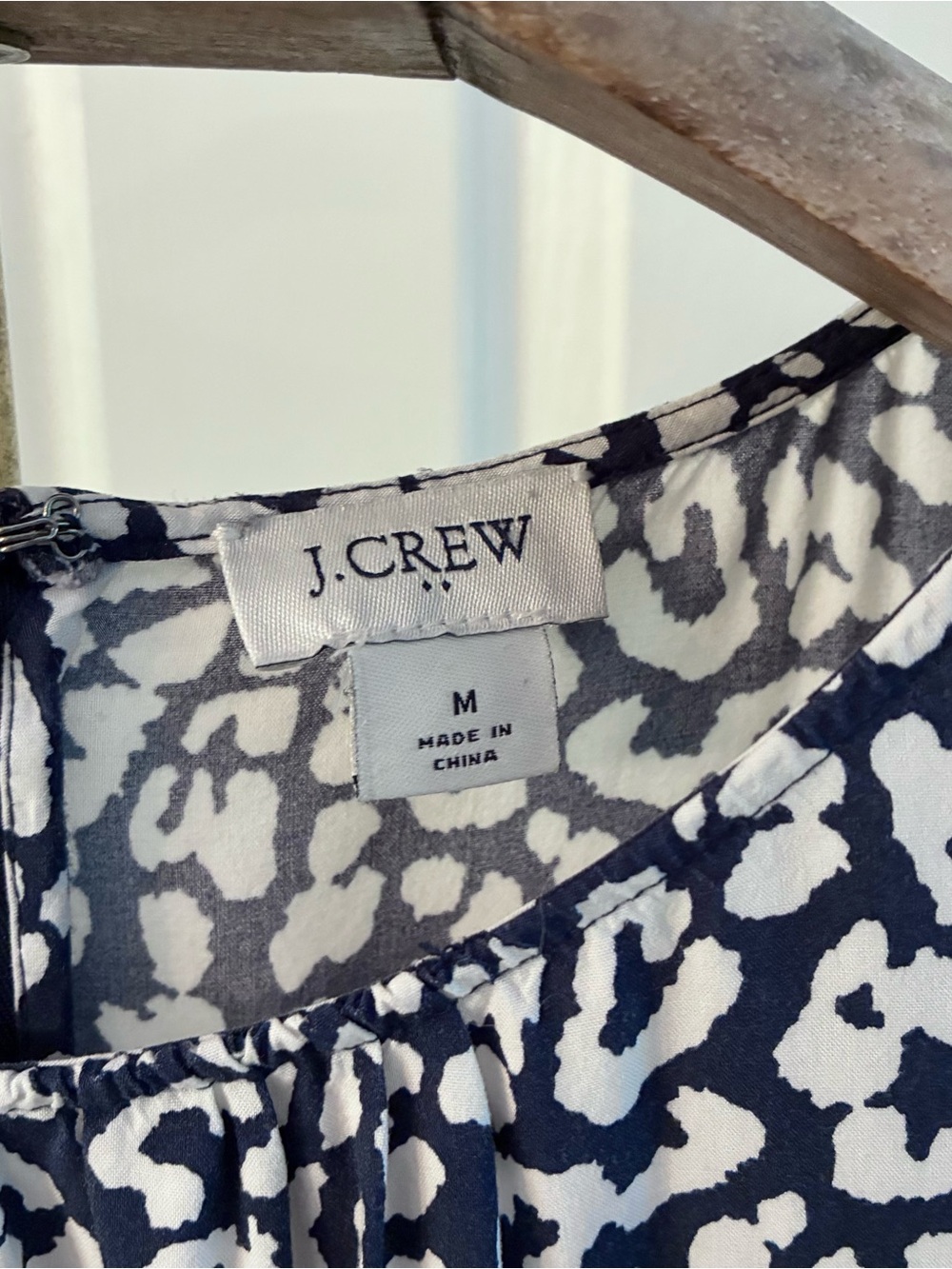 J. Crew Navy Blue Leopard Print Tiered Midi Dress - Picture 7 of 8